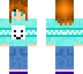 girl with cyan sweater