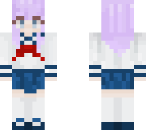 lavender headed japanese school girl