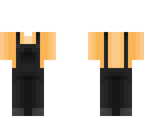 orange shirt overalls