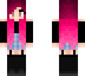 pink hair plaid skirt