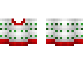 sweater base - xmas - white w/ red rims w/ green dots