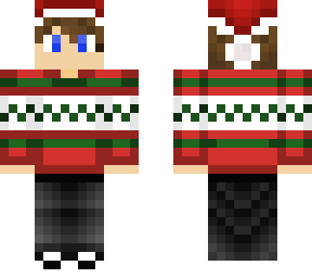 christmas sweater and hat (male) (brown hair)