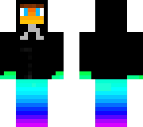 rainbow with hoodie and hair