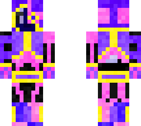 armoured girl (purple, yellow, pink)