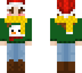 christmas sweater and santa hat and scarf