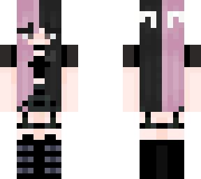 cute pink and black haired girl