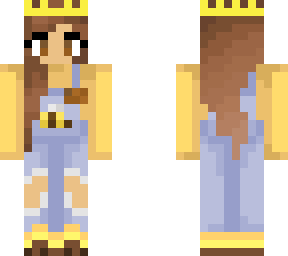 girl in dungarees with a crown