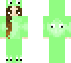 girl in froggy onesie