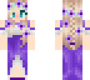 medieval purple flower village girl