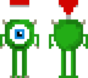 mike wazowski with christmas hat