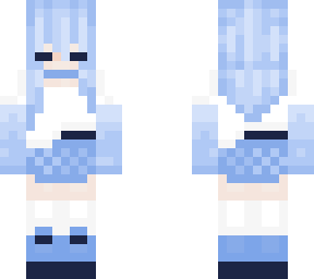 Pastel Blue Kawaii Girl | Minecraft Skin