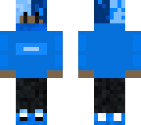 blue supreme half and half black guy