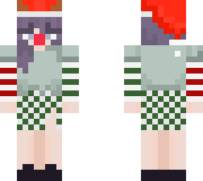 christmas ver purpled checkered black and white girl