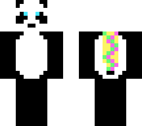 panda with braided colorful hair