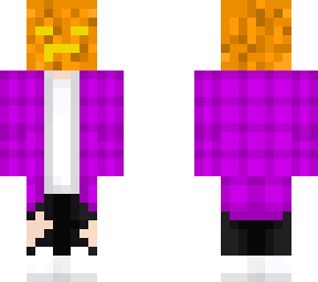 purple flannel pumpkin head