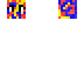 red, yellow and blue head