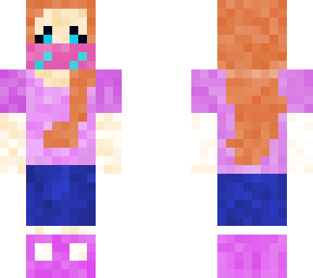 red-haired girl wearing mask in summer