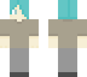 simple male with cyan hair