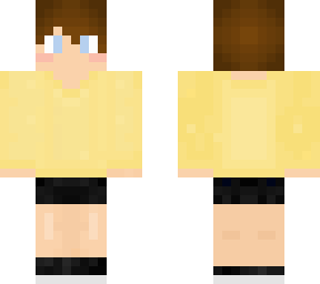 boy with yellow sweater and black shorts