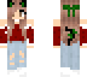 brown haired girl with an ugly xmas sweater