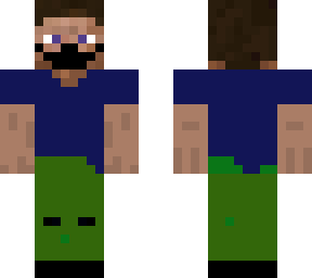 corona steve but with blue shirt army pants and black shoes