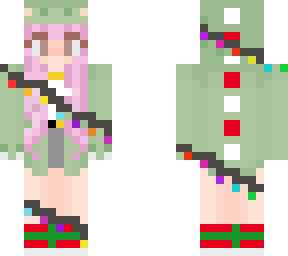 cute pink hair dino girl kawaii christmas