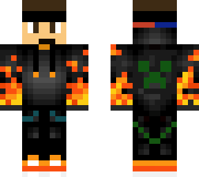 fire ninja boy with headphones and brown eyes
