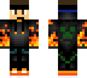 fire ninja boy with headphones and brown eyes