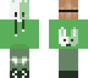 green bunny mask