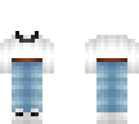 ob - aesthetic - white top w/ long blue jeans v2