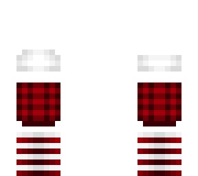 ob - white croptop & red plaid skirt w/ stripe socks