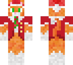 orange cat with christmas coat and hat