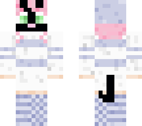 pink hair girl with cat mask