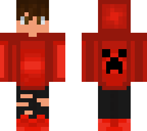 red hoodie brown hair boy