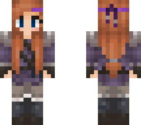soft lavender girl with orange hair