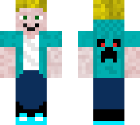 blonde head, blue creeper