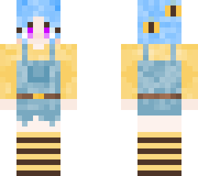 blue haired bee girl