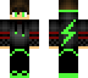 green eyes and hoodie lightning raven