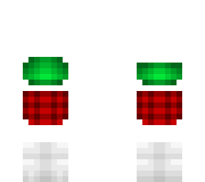 ob - christmas - red plaid skirt w/ green top & white socks
