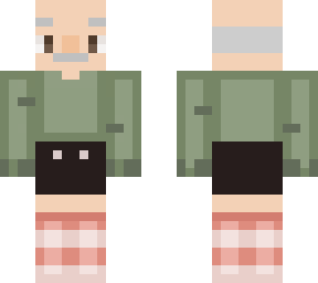 old man in appropriate outfit but no shoes
