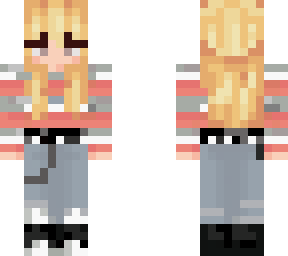 red and white striped shirt with blonde hair