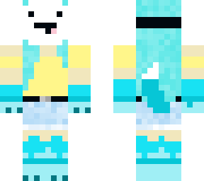 spookjuice light blue wolf casual 3 (paws, hair, and tail) (mask down)
