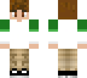 tommyinnit but with brown hair and green shirt