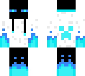 white and blue creeper endermen