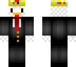 chicken in a tux with an awfully familiar crown