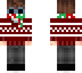 christmas sweater with scarf and shirt