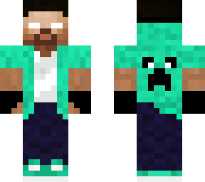 herobrine with aqua sweater