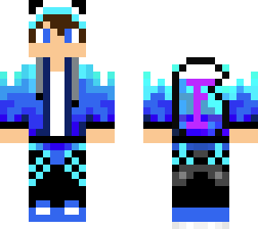 minecraft skin blue gamer (by flavigamer) flavigamer skin