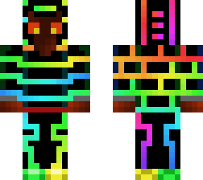 rainbow neon golem