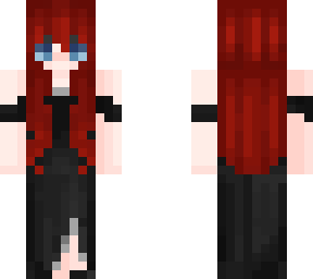 red hair with black dress
